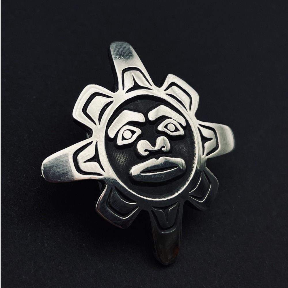 Metal Arts Group MAG Sterling Silver Sun Indigenous Pacific Northwest Pin